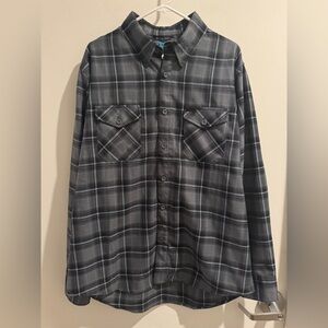 Dixxon Flannel The Grotto Gray Black Plaid D-Tech Mens Size XL